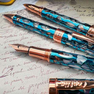 Conklin Endura Deco Crest Roller Ball Pen - Demo Blue RGT 10