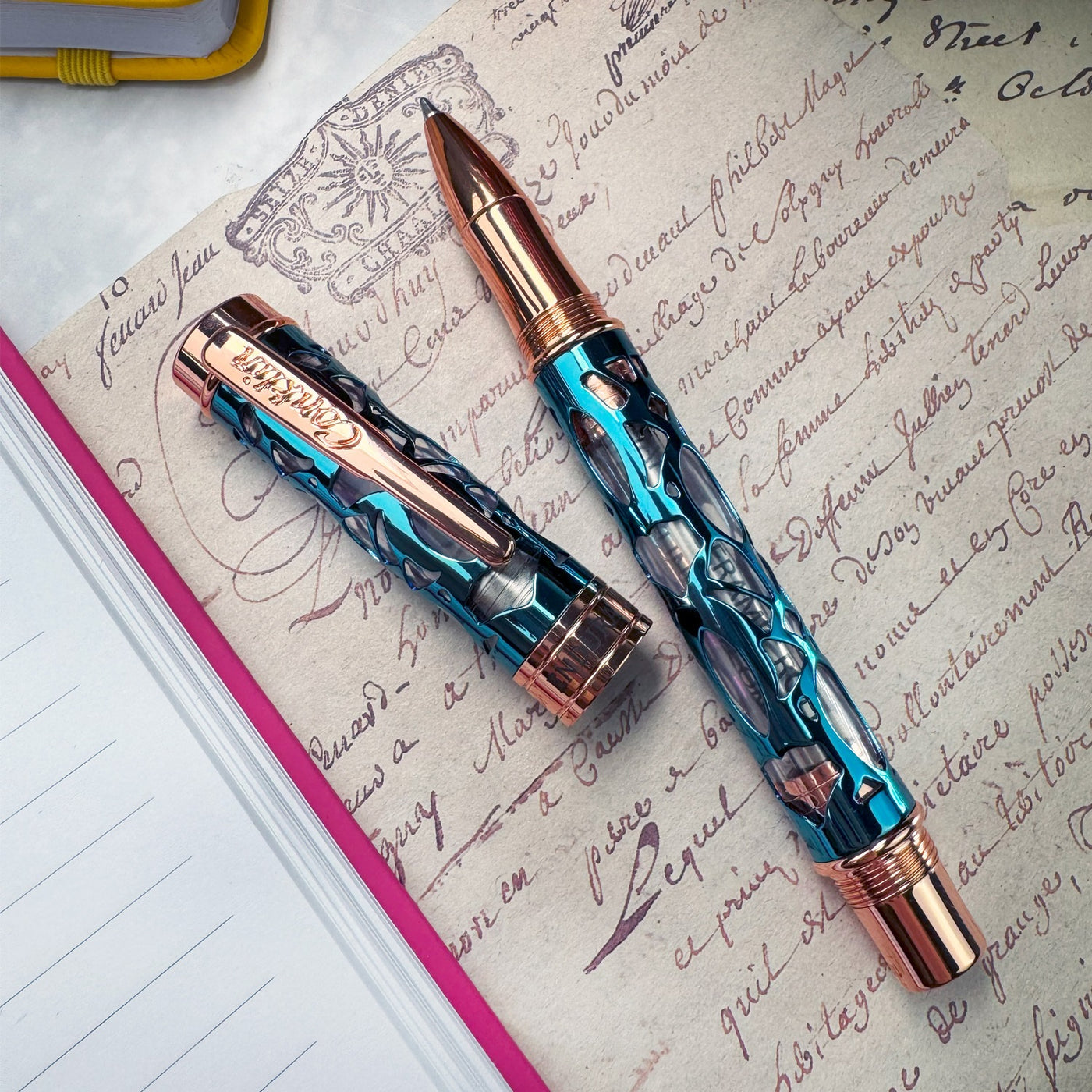 Conklin Endura Deco Crest Roller Ball Pen - Demo Blue RGT 7