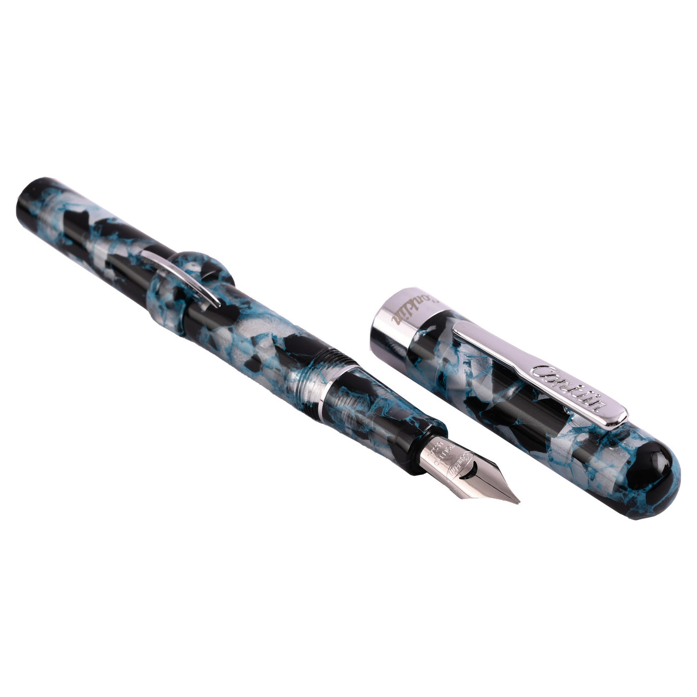 Conklin Mark Twain Cresent Filler Fountain Pen - Blue Array CT 1