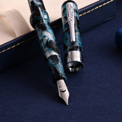 Conklin Mark Twain Cresent Filler Fountain Pen - Blue Array CT 6