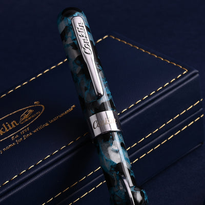 Conklin Mark Twain Cresent Filler Fountain Pen - Blue Array CT 9