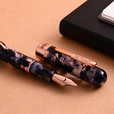 Conklin Mark Twain Cresent Filler Fountain Pen - Purple Fusion RGT 8