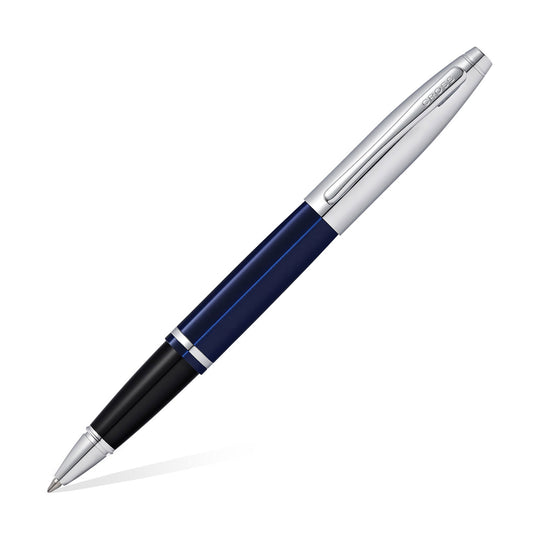 Cross Calais Roller Ball Pen - Chrome & Blue Lacquer