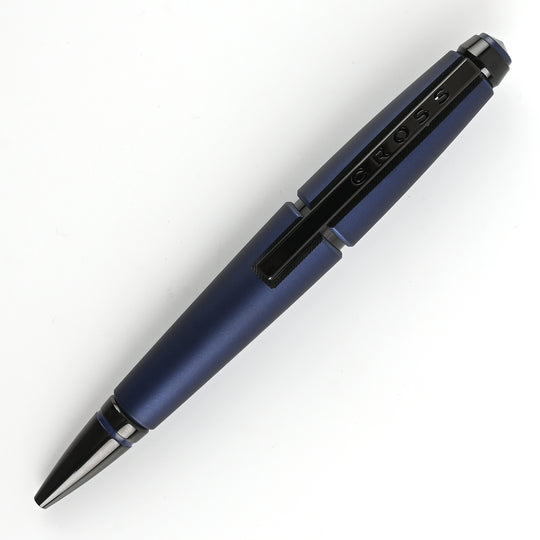 Cross Edge Roller Ball Pen - Matt Blue PVD