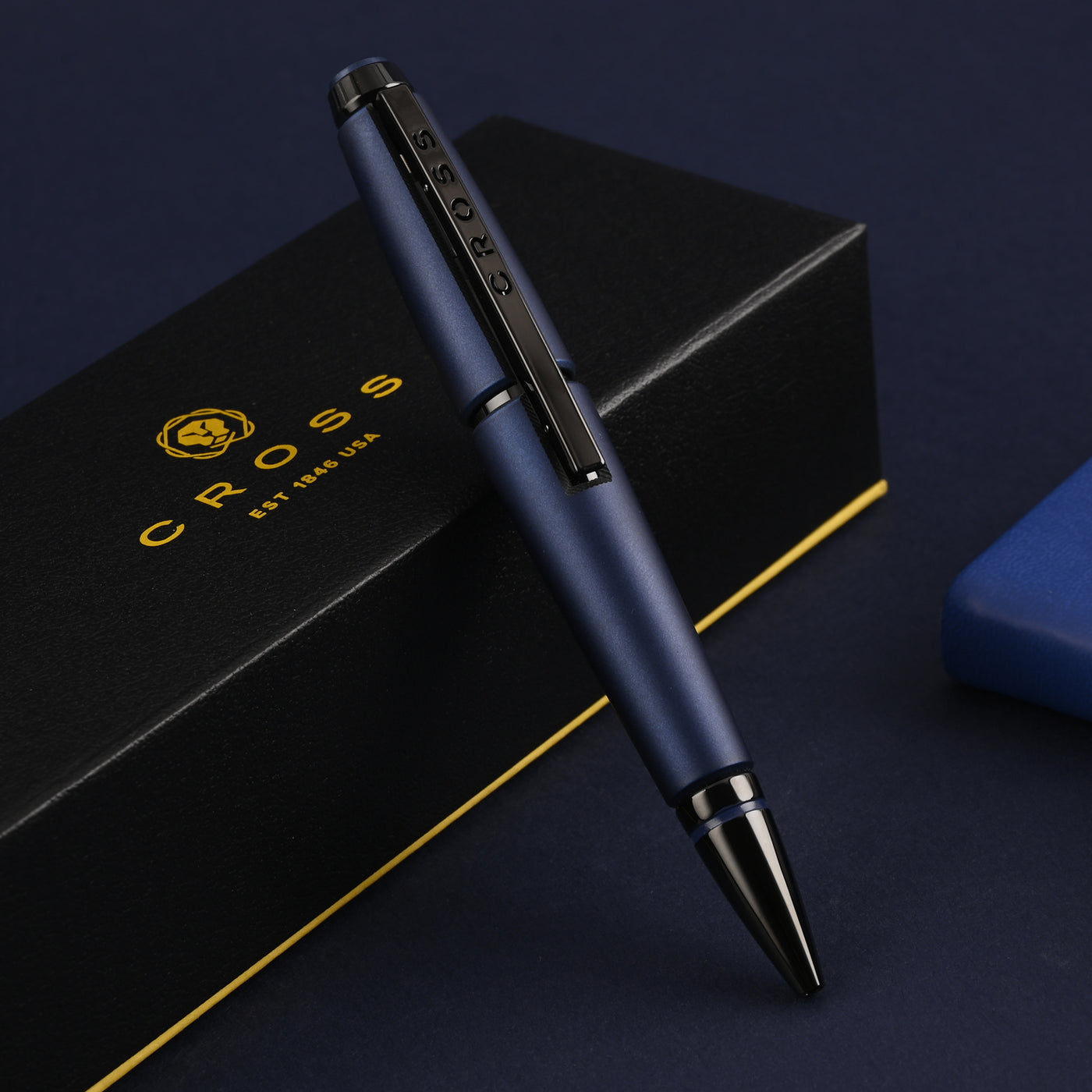 Cross Edge Roller Ball Pen - Matt Blue PVD 6
