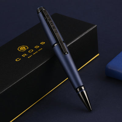 Cross Edge Roller Ball Pen - Matt Blue PVD 6