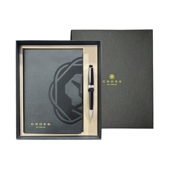 Cross Gift Set - Bailey Light Black CT Ball Pen with Black A5 Journal