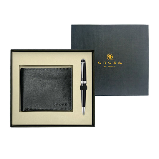 Cross Gift Set - Bailey Light Black CT Ball Pen with Wallet