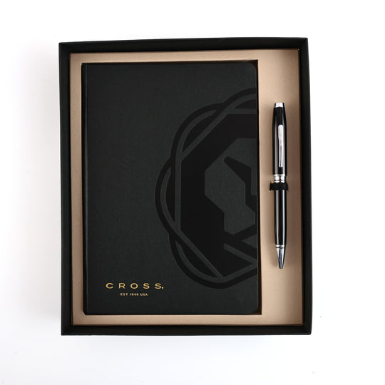 Cross Gift Set - Coventry Black CT Ball Pen with Black A5 Journal
