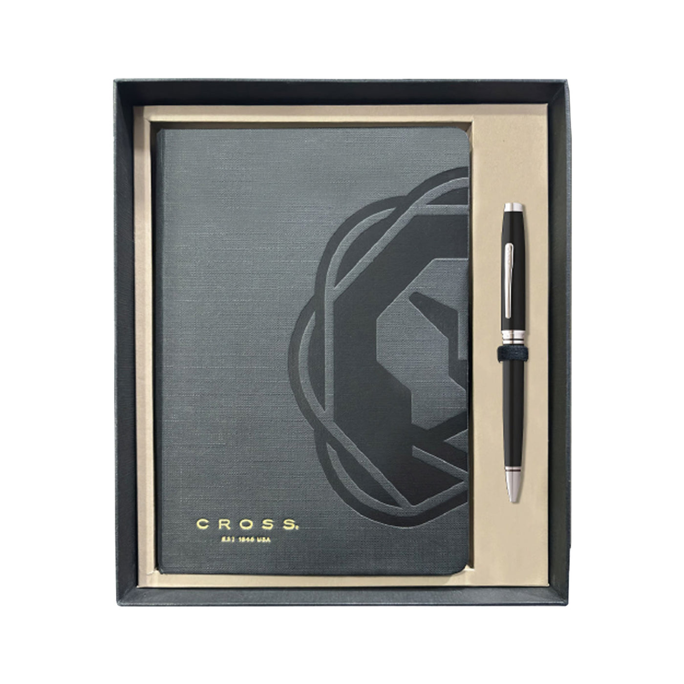 Cross Gift Set - Coventry Black CT Ball Pen with Black A5 Journal 2