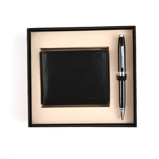 Cross Gift Set - Coventry Black CT Ball Pen with Wallet