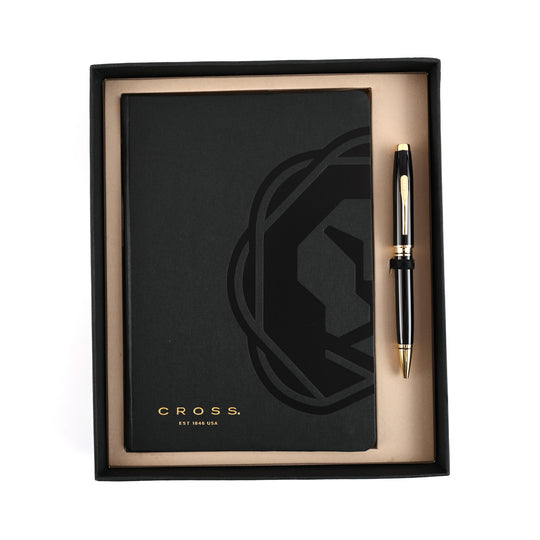 Cross Gift Set - Coventry Black GT Ball Pen with Black A5 Journal