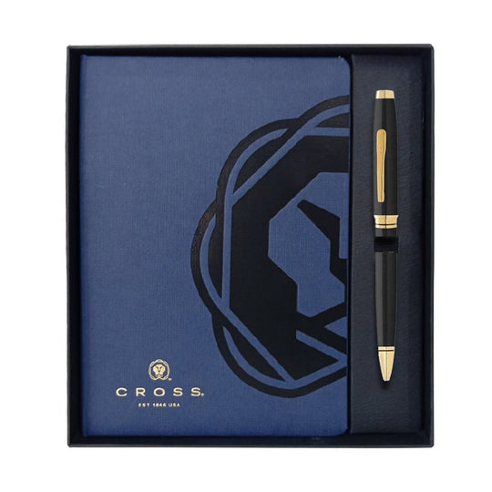Cross Gift Set - Coventry Black GT Ball Pen with Blue A5 Journal