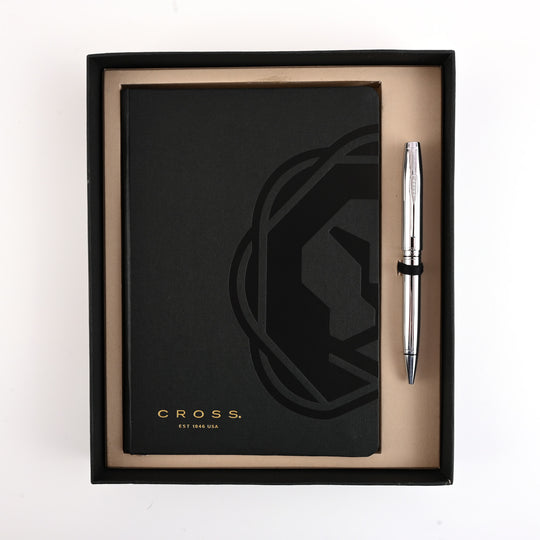 Cross Gift Set - Coventry Chrome Ball Pen with Black A5 Journal