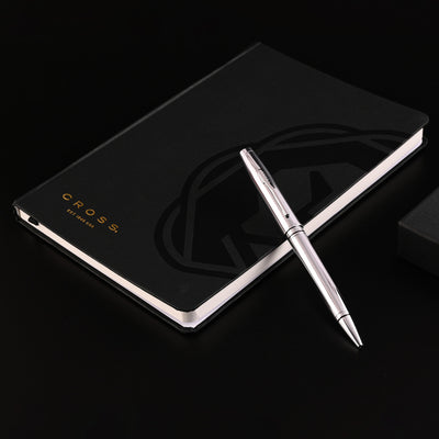 Cross Gift Set - Coventry Chrome Ball Pen with Black A5 Journal 4