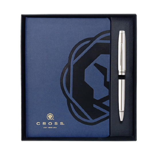 Cross Gift Set - Coventry Chrome Ball Pen with Blue A5 Journal