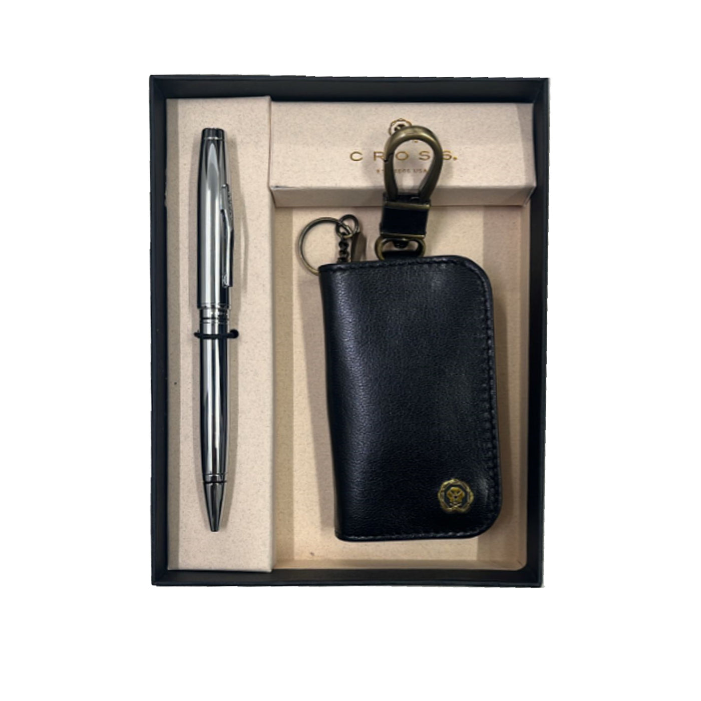 Cross Gift Set - Coventry Chrome CT Ball Pen with Black Key Holder