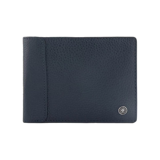 Cross Pebble Grain Leather Classic Fold 8cc Wallet- Navy Blue