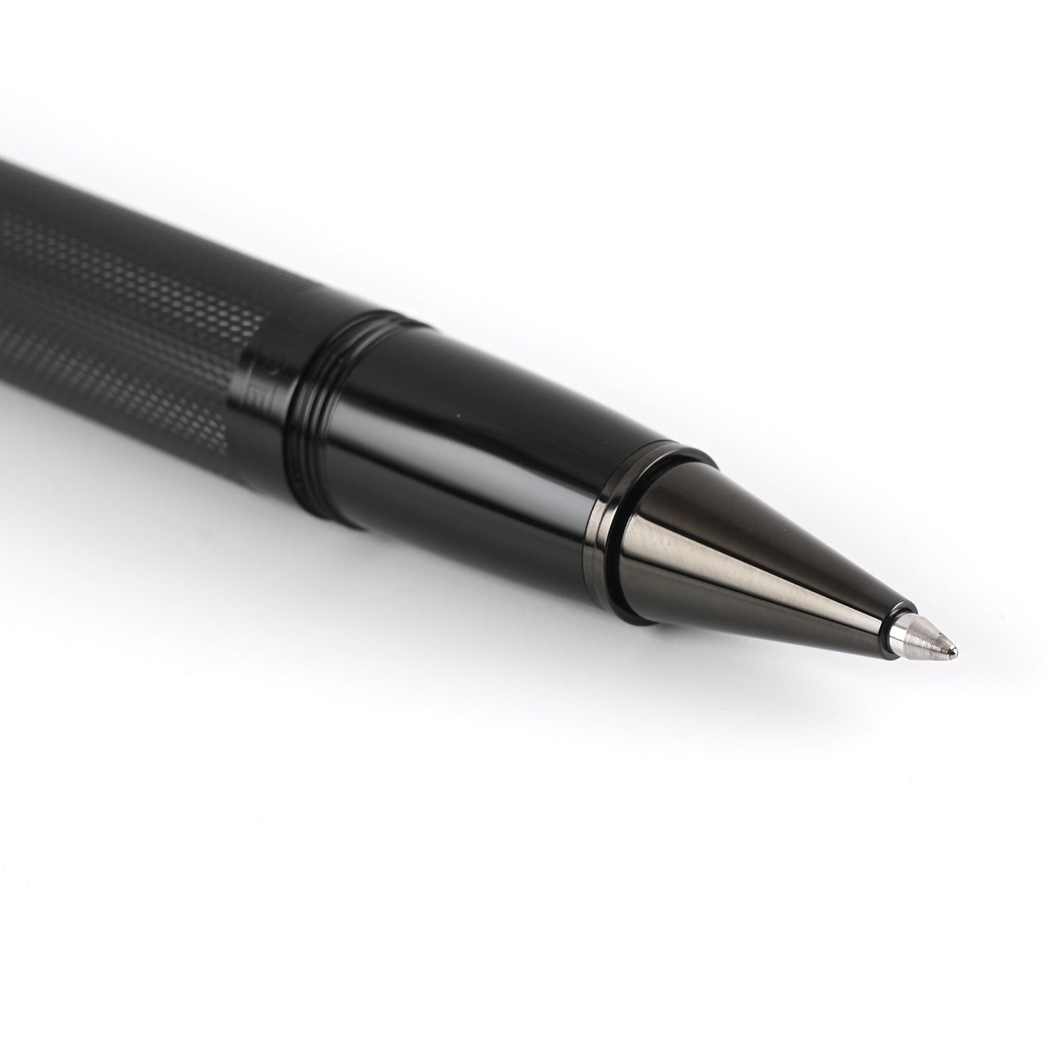 Cross Peerless™ Polished Black PVD Engraved Diamond Pattern with Black PVD Appointments and Swarovski Crystal Rollerball Pen AT0705-19 - Image 3