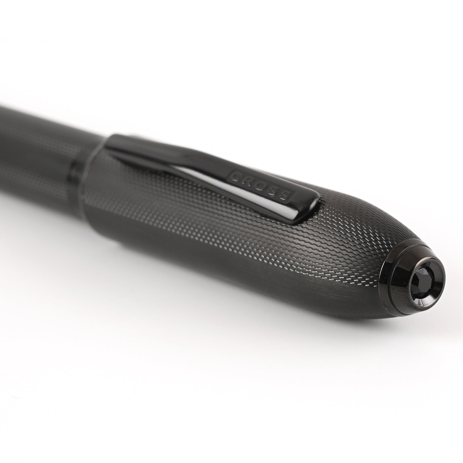 Cross Peerless™ Polished Black PVD Engraved Diamond Pattern with Black PVD Appointments and Swarovski Crystal Rollerball Pen AT0705-19 - Image 2
