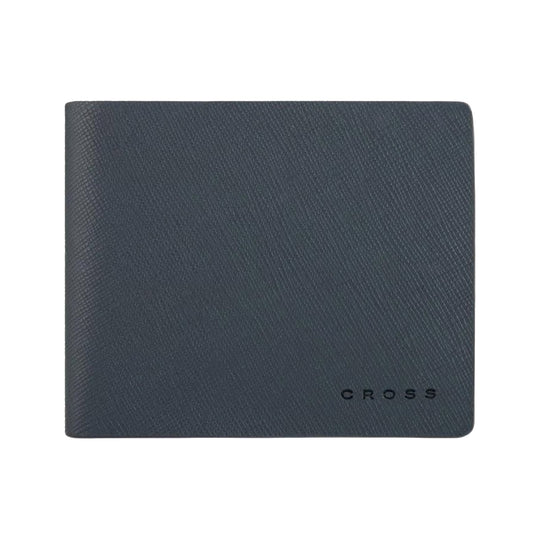 Cross Saffiano Leather 4cc Bifold Wallet with Coin Pocket - Navy Blue