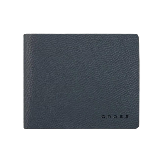 Cross Saffiano Leather Bifold 8cc Slim Wallet - Navy Blue