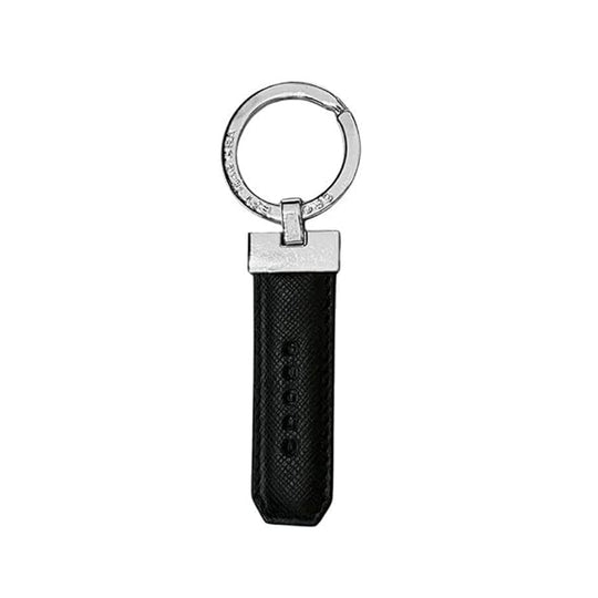 Cross Saffiano Leather Key Holder - Black