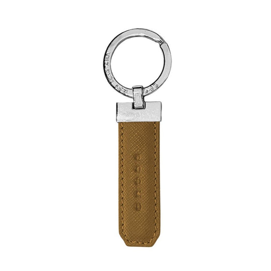 Cross Saffiano Leather Key Holder - Mocha