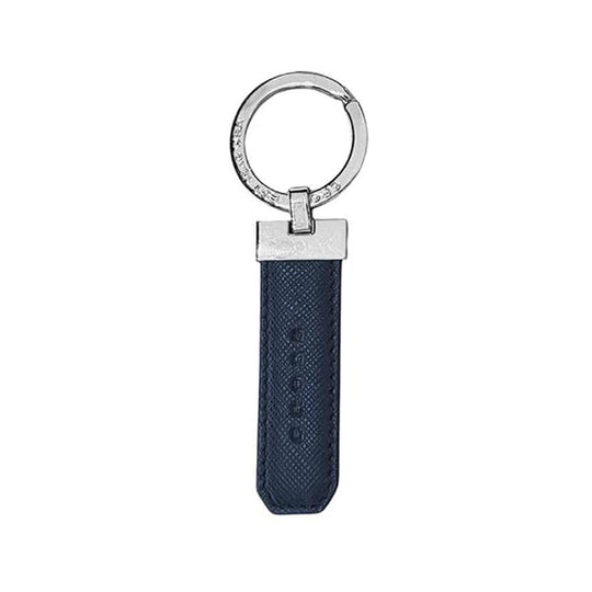 Cross Saffiano Leather Key Holder - Navy Blue