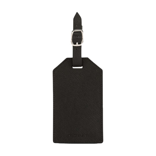 Cross Saffiano Leather Luggage Tag Holder - Black