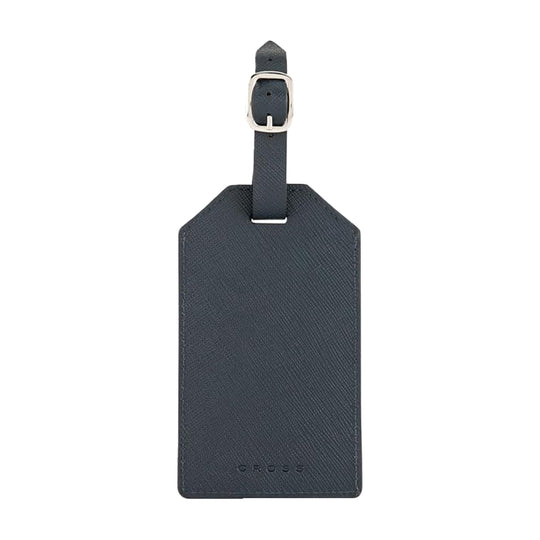Cross Saffiano Leather Luggage Tag Holder - Navy Blue