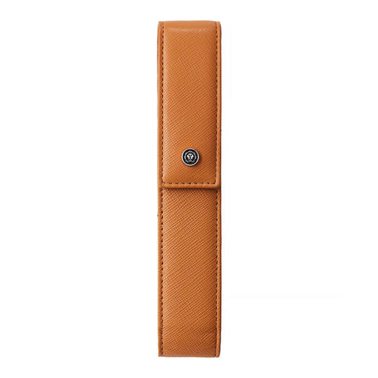 Cross Saffiano Leather Magnetic Single Pen Case - Mocha
