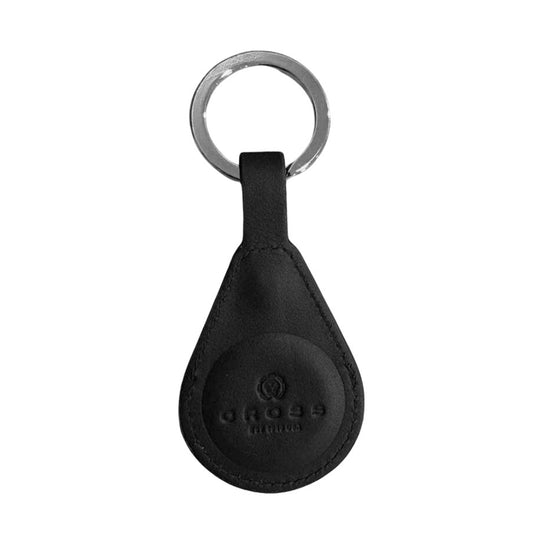 Cross Soft Grain Leather AirTag Key Ring - Black