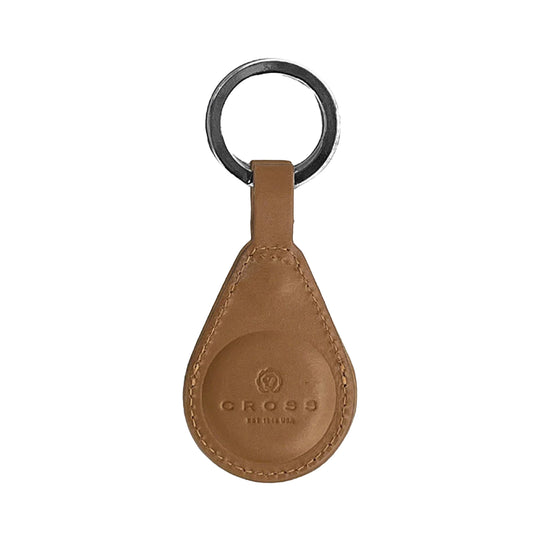 Cross Soft Grain Leather AirTag Key Ring - Mocha