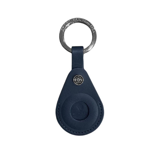 Cross Soft Grain Leather AirTag Key Ring - Navy Blue