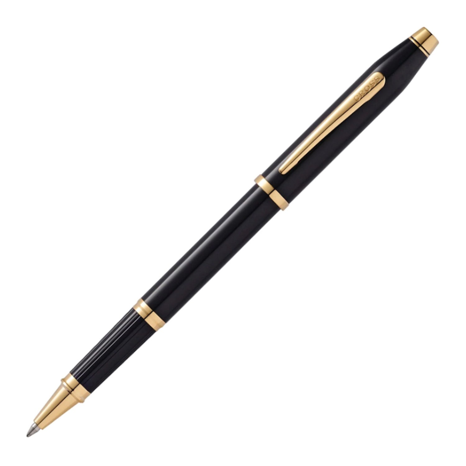 Cross Century II Black Lacquer 23KT Gold-Plated Rollerball Pen 414-1