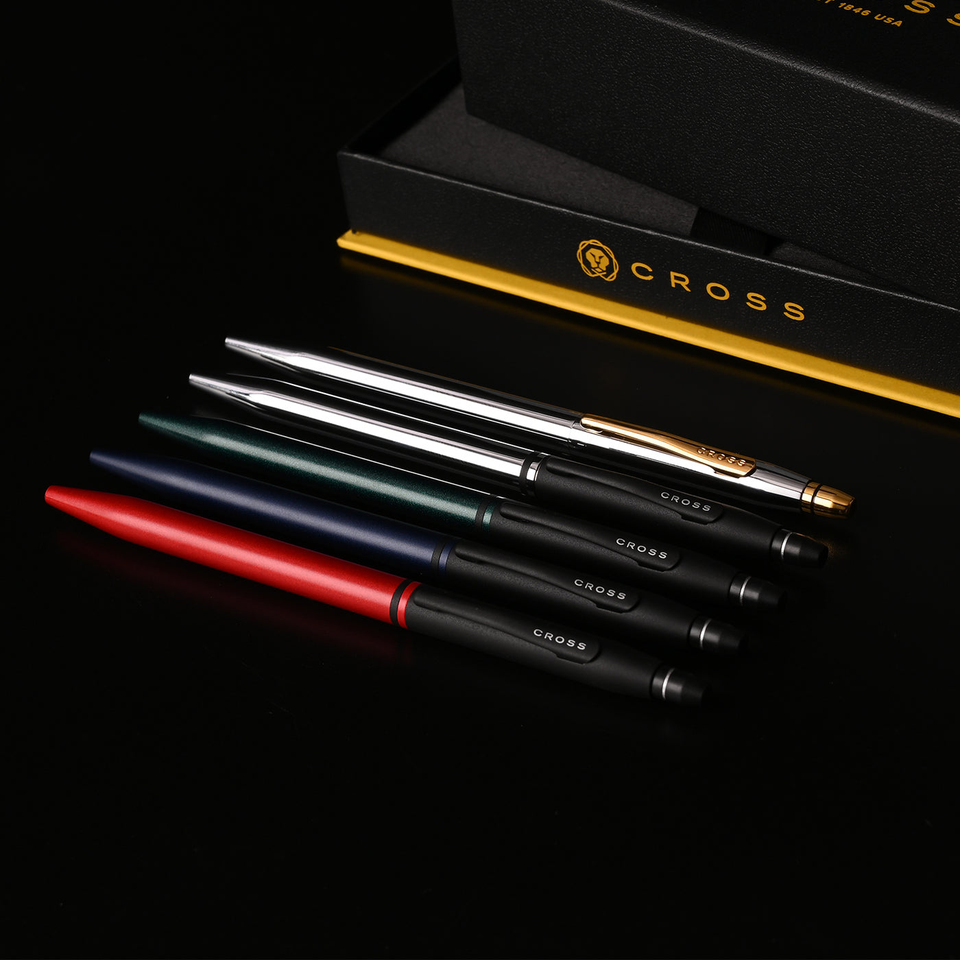 Cross Click Ball Pen - Metallic Red & Black BT 12