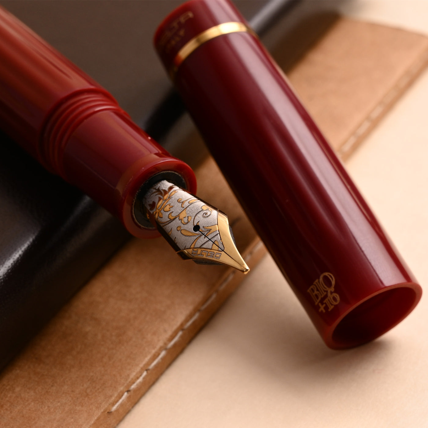 Delta Bio+16 14K Gold Fountain Pen - Coral GT 10