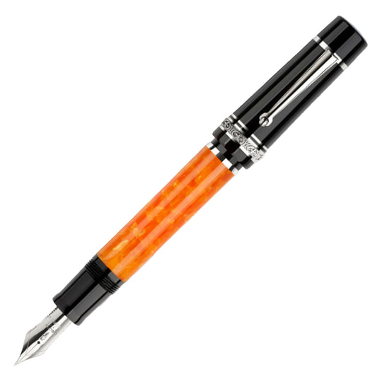 Delta DV Original Oversize No.8 Fountain Pen - Black Orange CT