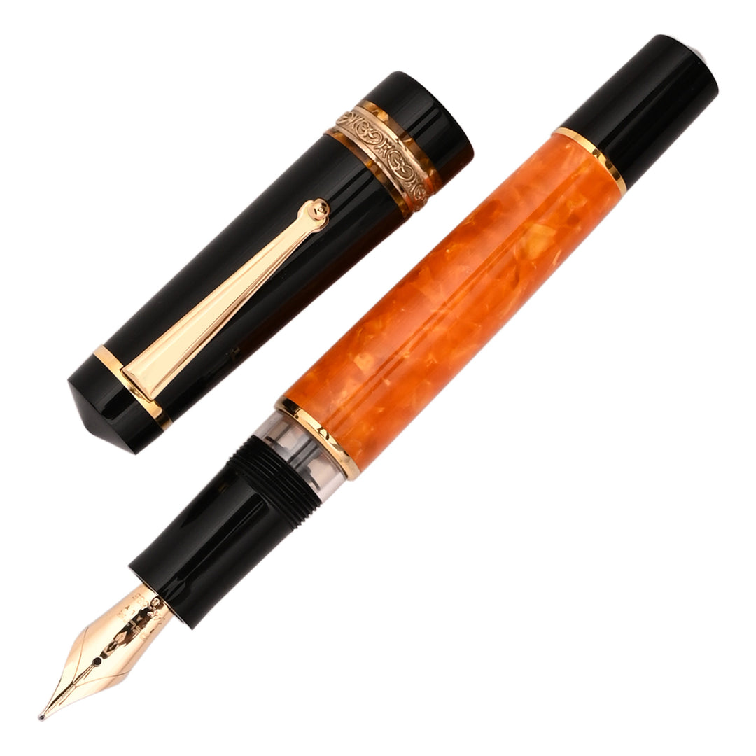 Shop Delta Dolce Vita DV Premium Black Orange Fountain Pen