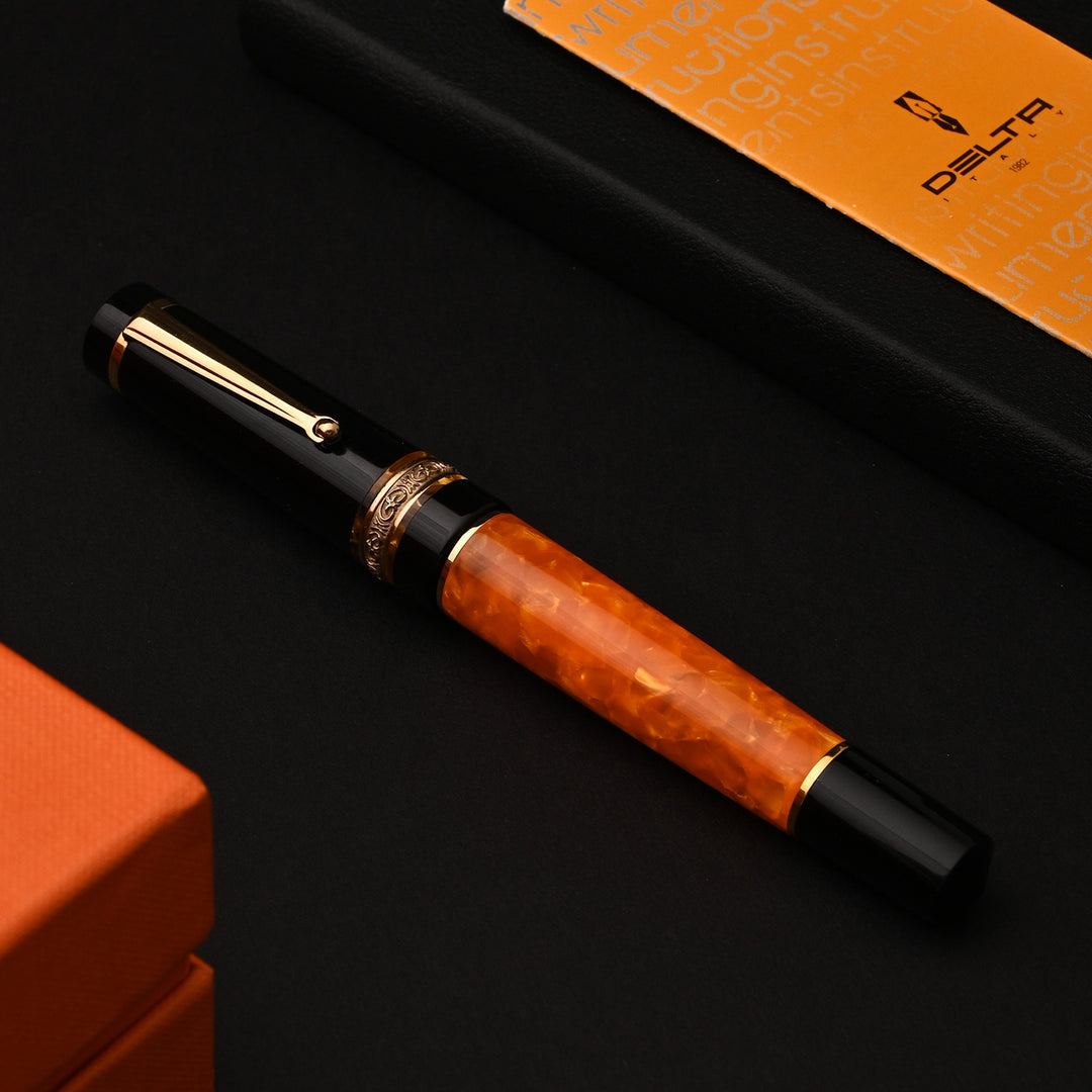 Shop Delta Dolce Vita DV 2.0 Premium Black Orange Fountain Pen