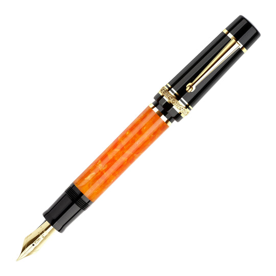 Delta Dolce Vita Original Oversize No.8 14K Gold Fountain Pen - Black Orange GT