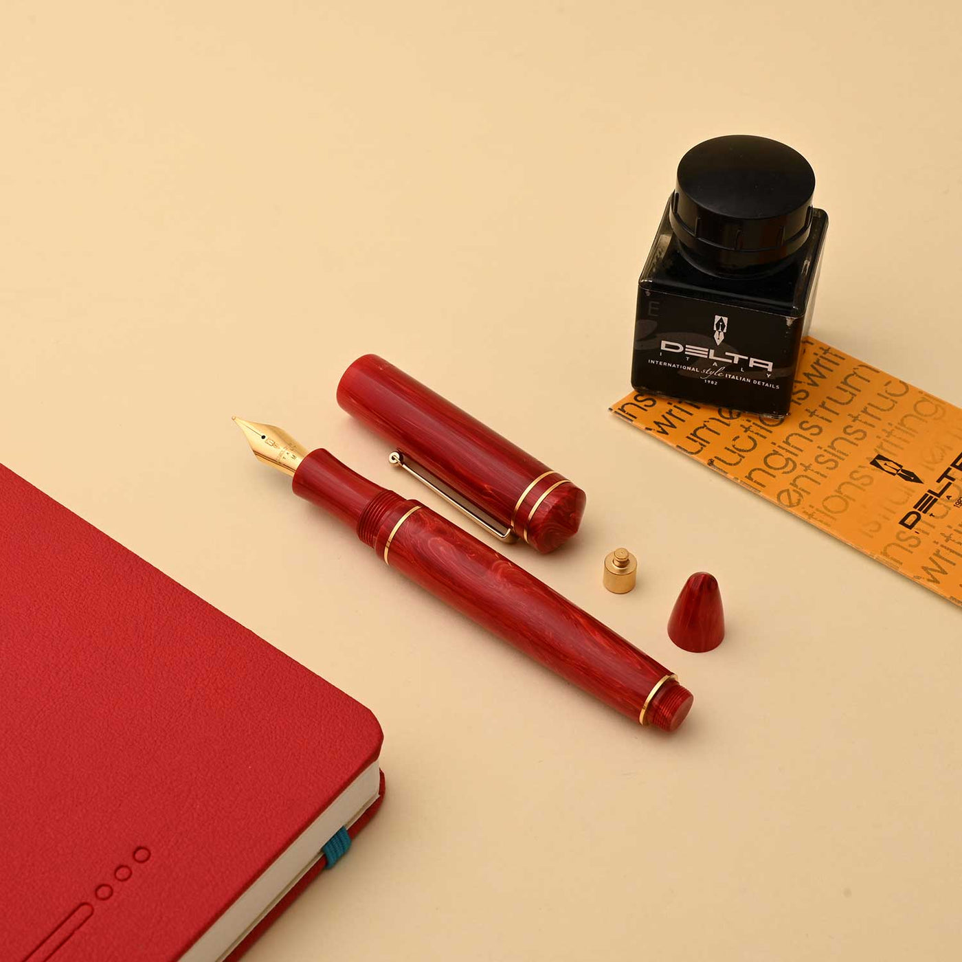 Delta Write Balance Fountain Pen - Red GT 8
