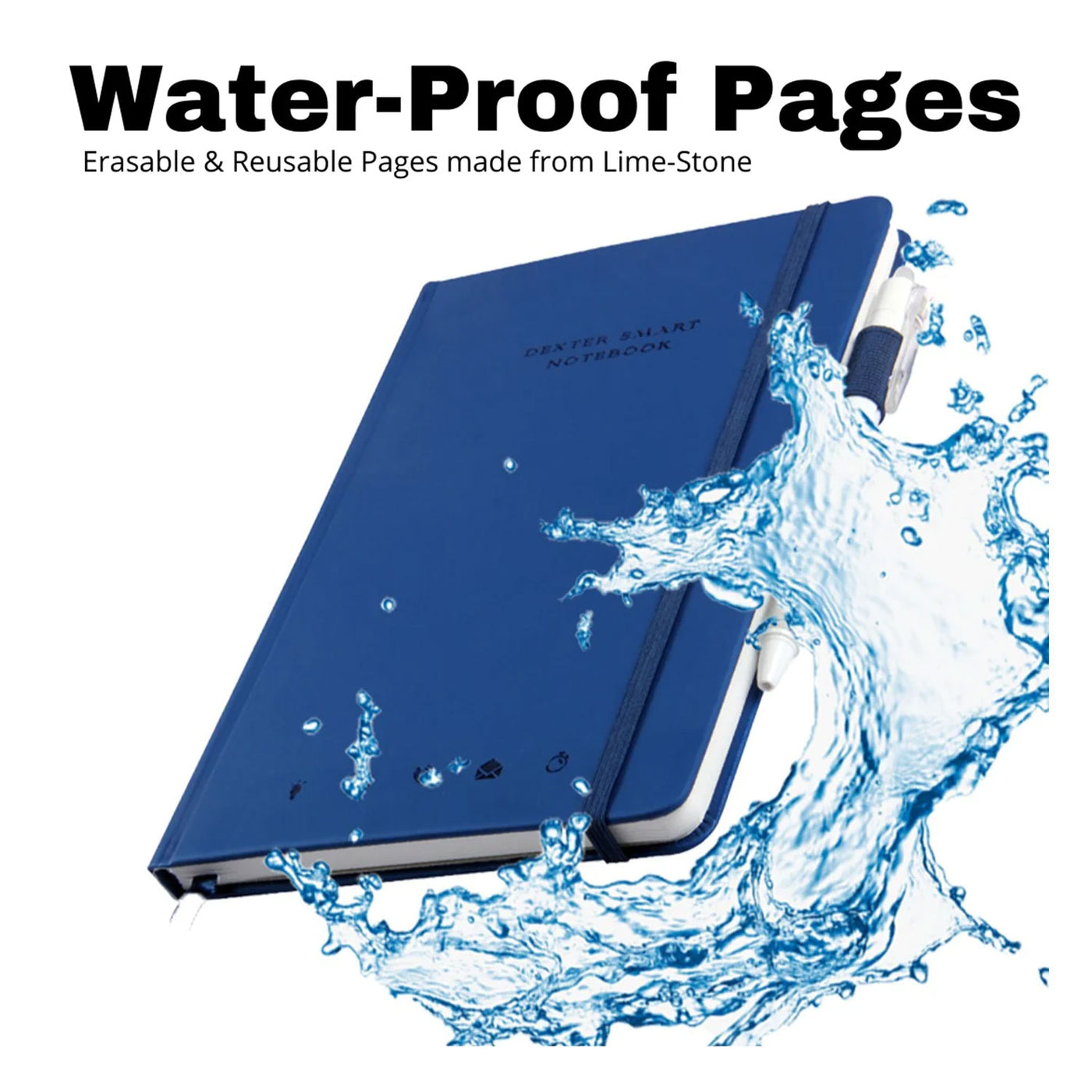 Dexter Smart Premium Erasable & Reusable Eco-Friendly Blue Notebook - A5 Ruled 6