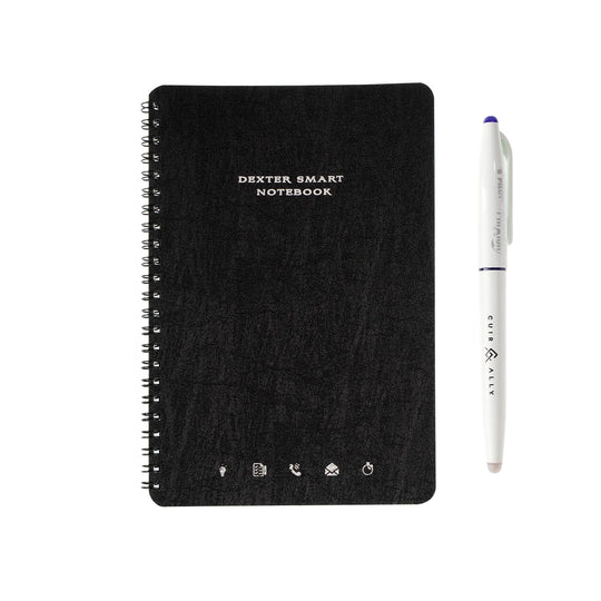 Dexter Spiral Erasable & Reusable Eco-Friendly Black Notebook - A5, Ruled