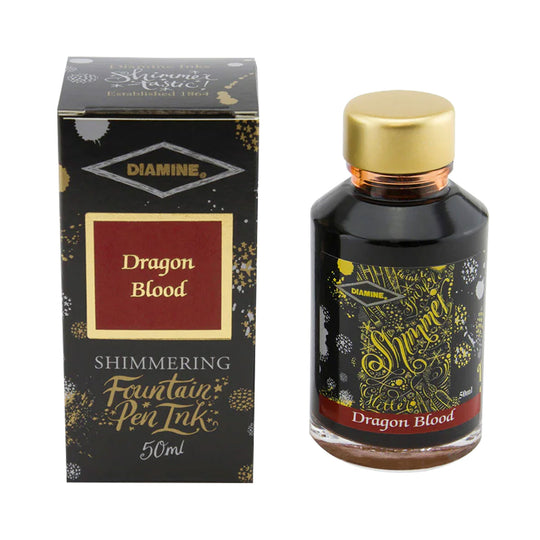 Diamine Shimmer Ink Bottle, Dragon Blood - 50ml