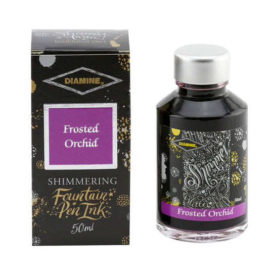 Diamine Shimmer Ink Bottle, Frosted Orchid - 50ml