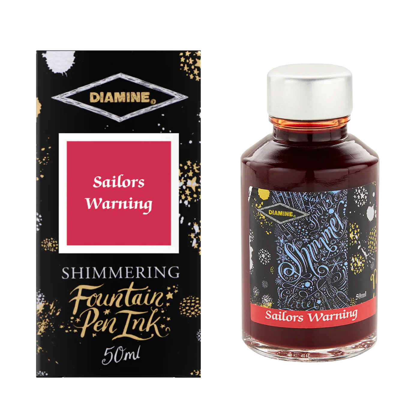 Diamine Shimmer Ink Bottle, Sailors Warning - 50ml 1