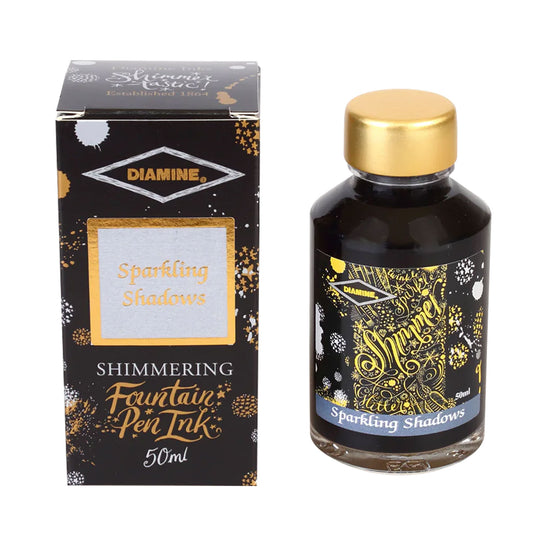 Diamine Shimmer Ink Bottle, Sparkling Shadows - 50ml