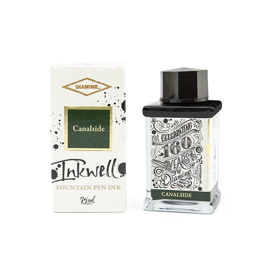 Diamine 160th Anniversary Canalside Ink Bottle, Green - 75ml